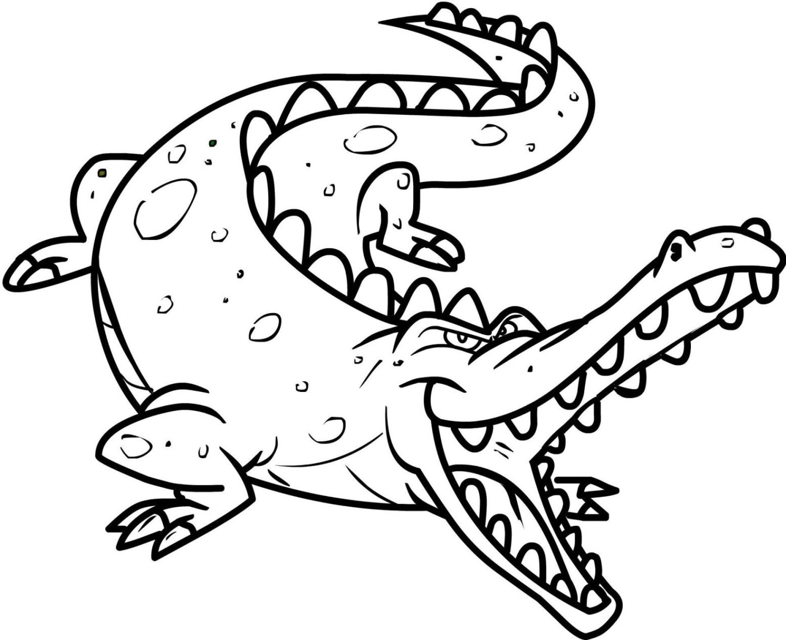 Bild-Malvorlage-Krokodil-13 (1554×1264) (Mit Bildern ganzes Krokodil Ausmalbilder Ausdrucken