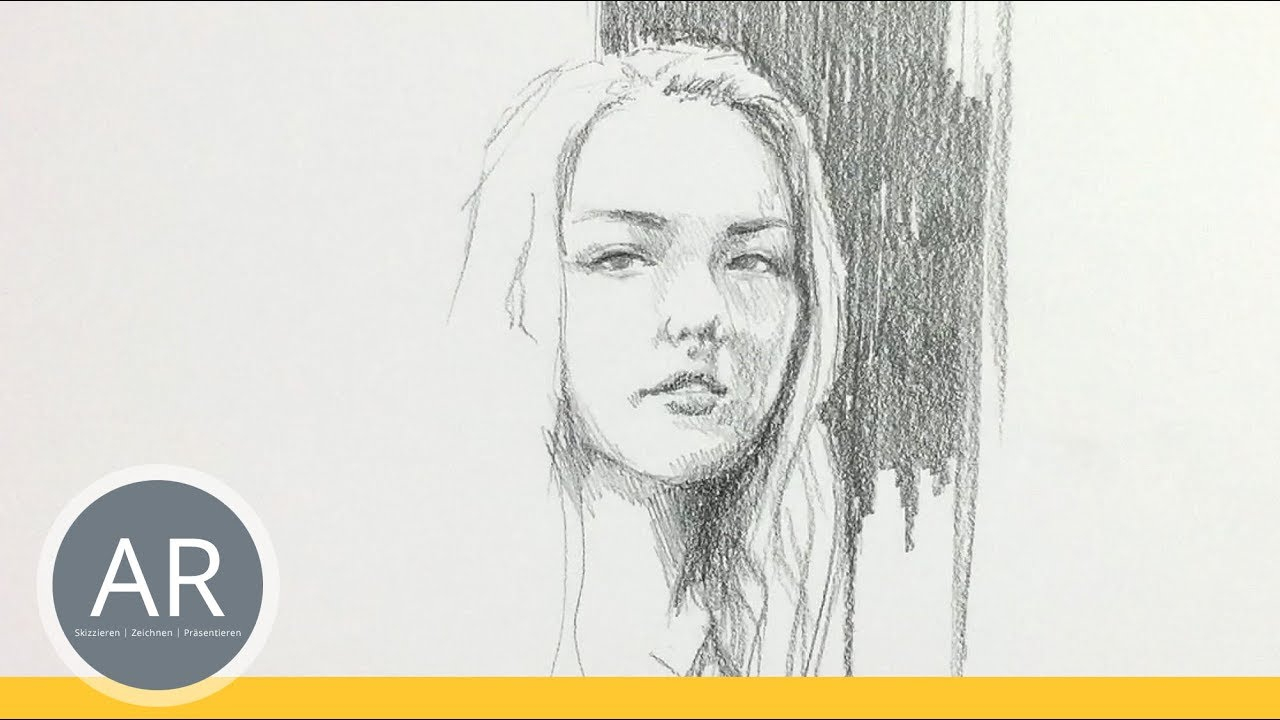 Bleistift-Portraits Zeichnen. Gesichter Malen. Schnell-Porträt. Gesichter  Zeichnen Lernen bestimmt für Portrait Zeichnen Lernen