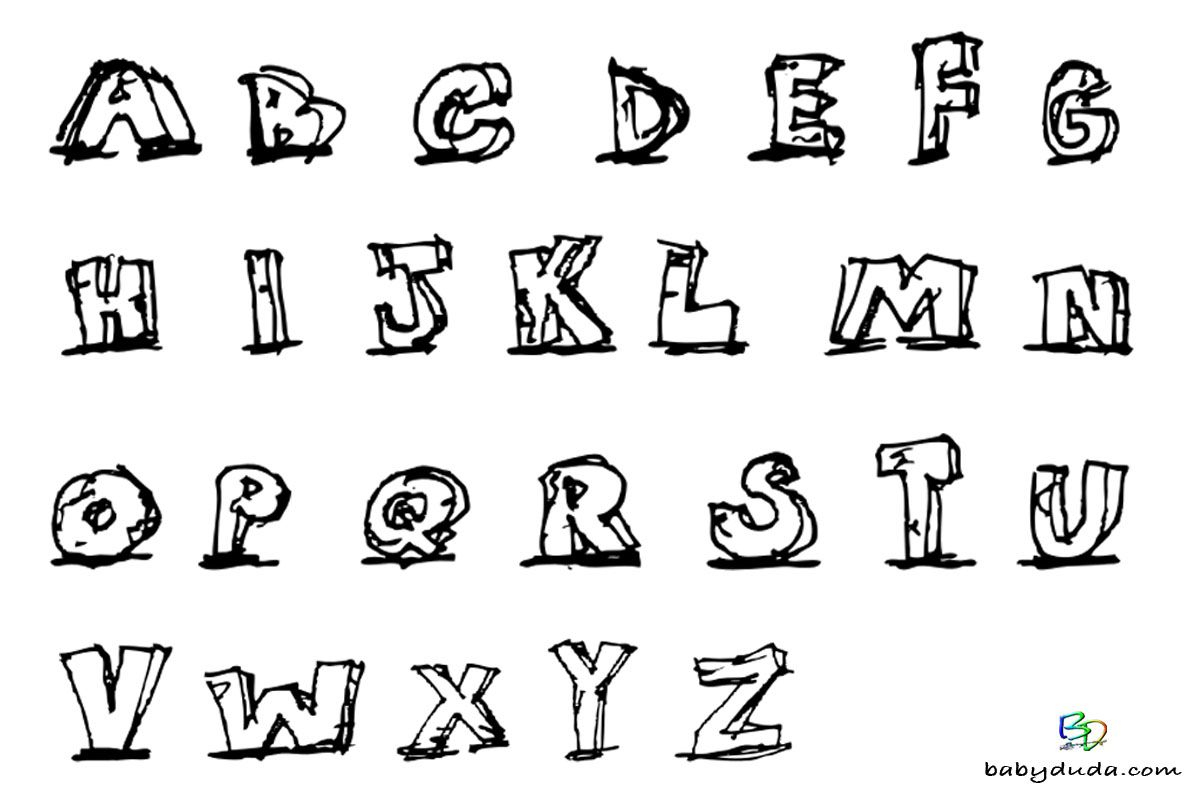 Buchstaben Ausmalen: ✎ Alphabet Malvorlagen A-Z | Alphabet mit Ausmalbuchstaben