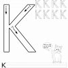 Buchstaben-Schreiben-Lernen-Arbeitsblätter-Buchstabe-K in Buchstabenschablone Zum Ausdrucken