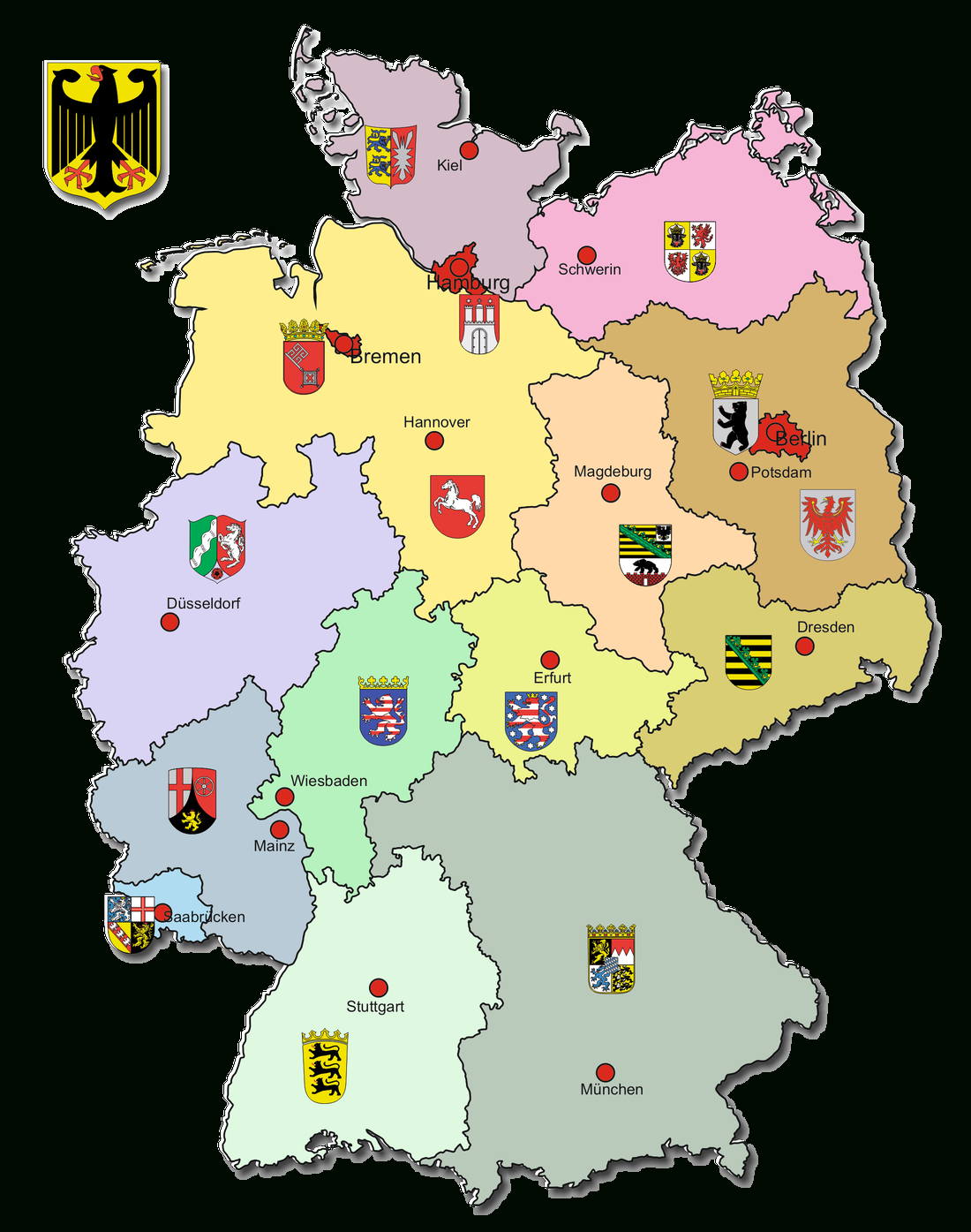Bundesländer Und Hauptstädte - Geographie Deutschlands über Deutschlands Bundesländer Und Hauptstädte
