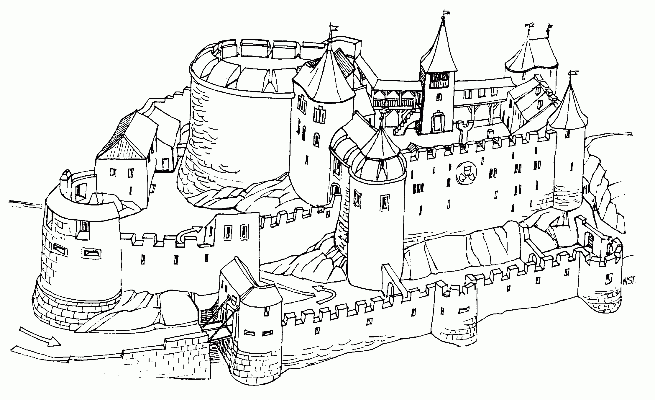 Burg Bild Malvorlage | Coloring And Malvorlagan innen Ausmalbild Ritterburg