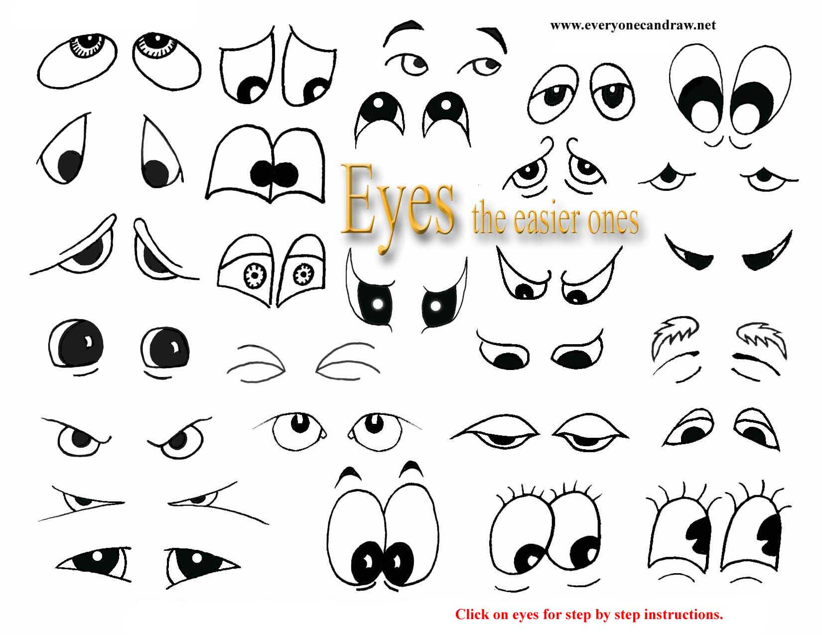 Cartoon Eyes, Mix And Match To Create Your Own Cartoons. mit How To Draw Cartoon Eyes Step By Step