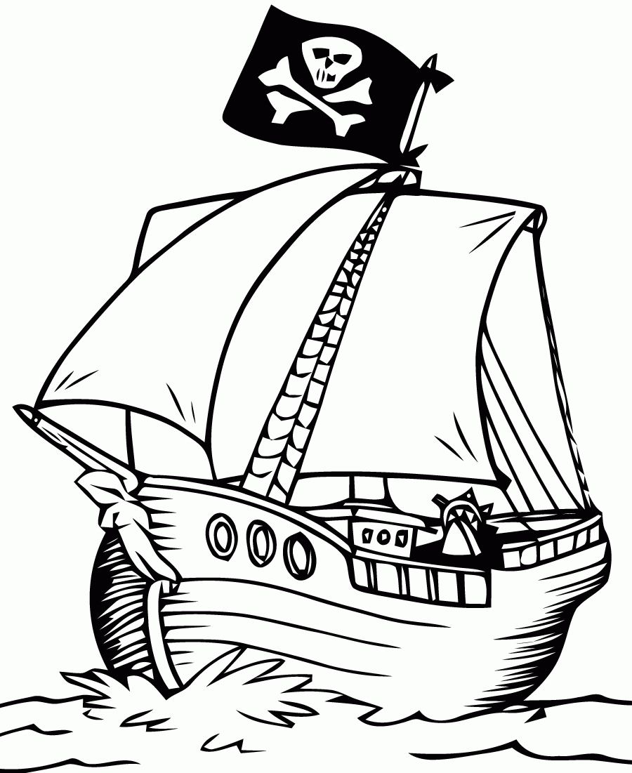 Coloriage Pirates | Coloriage Bateau, Pirates Dessin, Coloriage bei Piratenschiff Zum Ausmalen