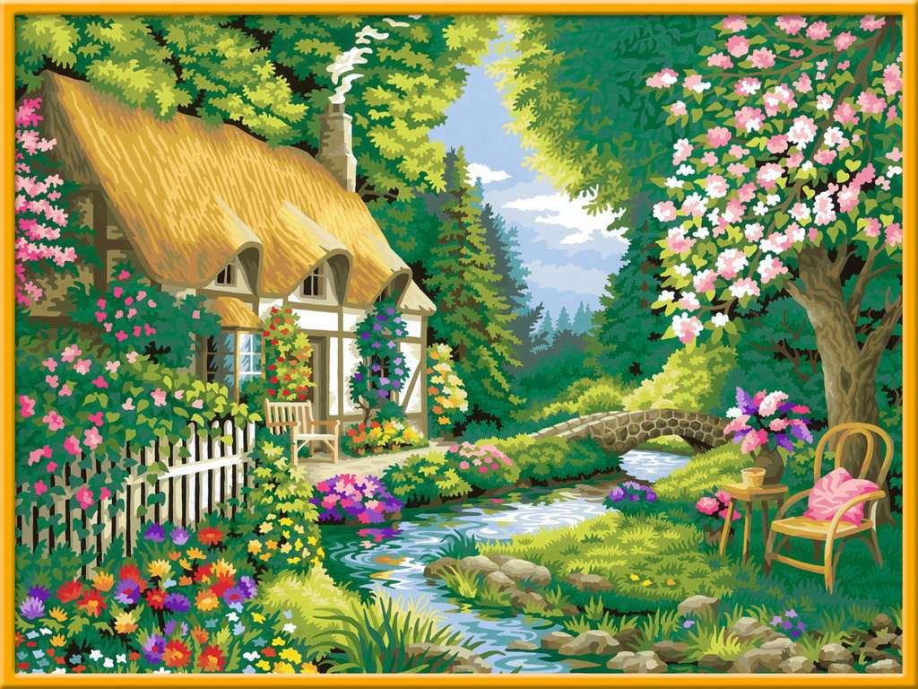 Cottage Garden für Ravensburger Malen Nach Zahlen Für Erwachsene