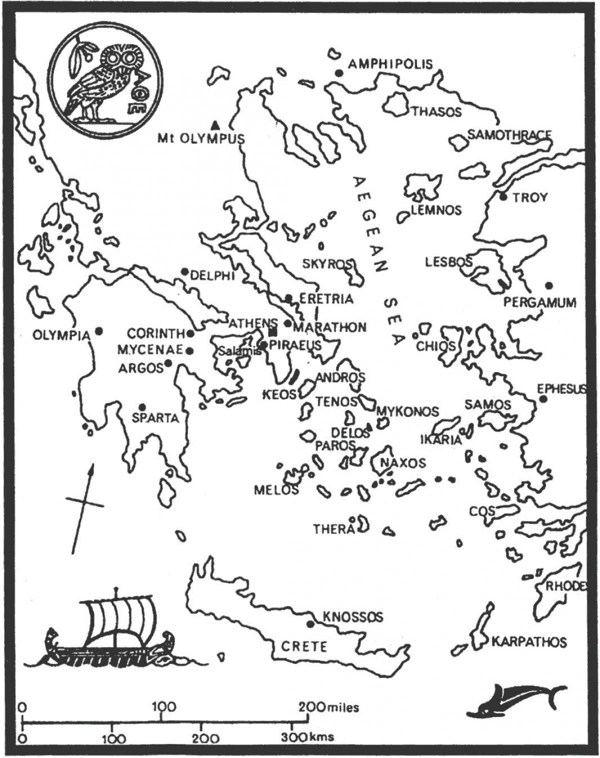 Das Antike Griechenland-Map Arbeitsblatt - Karte Des Antiken ganzes Das Antike Griechenland Unterrichtsmaterial