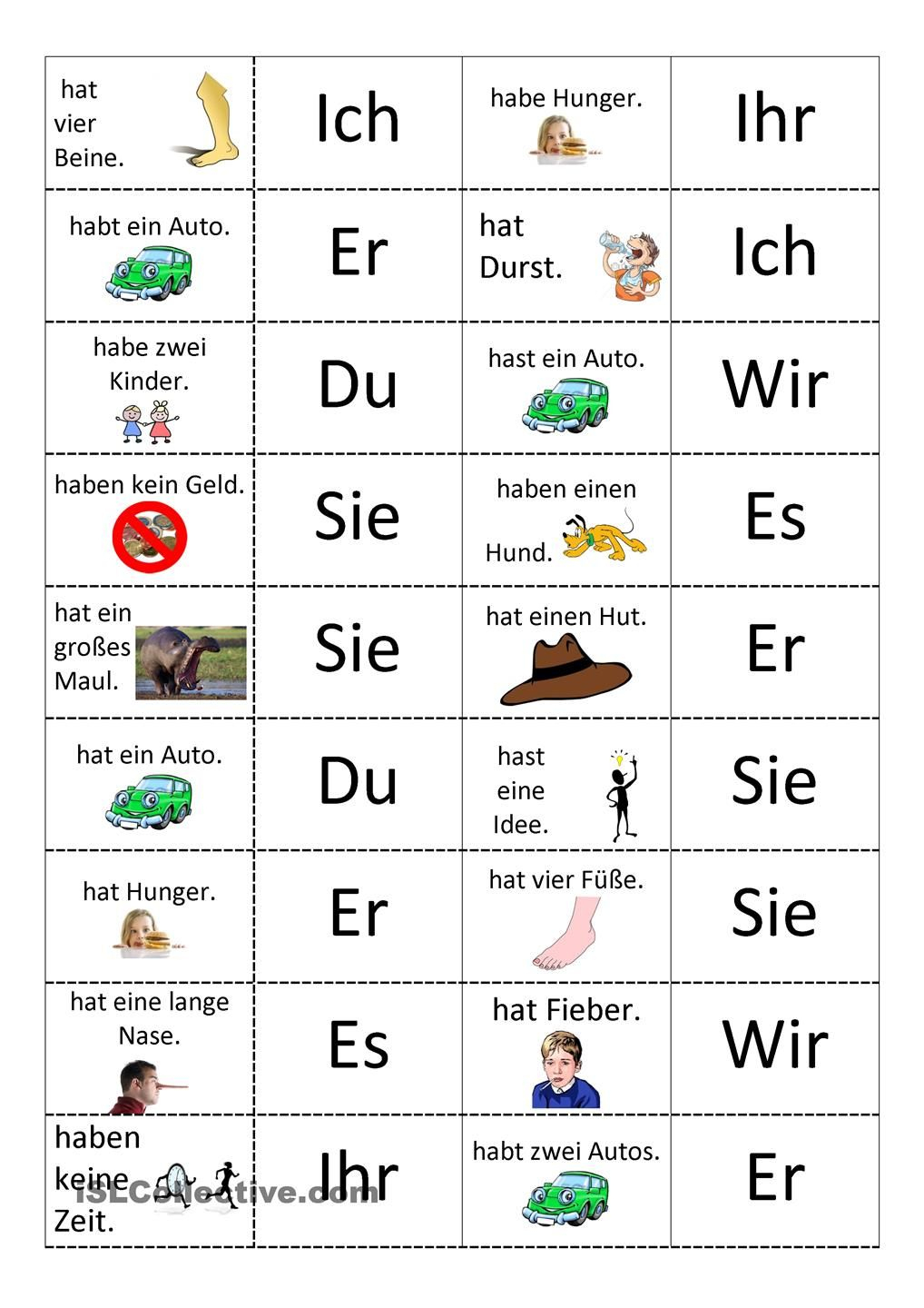 Das Verb &quot;haben&quot; (Mit Bildern) | Deutsch Lernen bei Deutsch Lernen Für Kinder Arbeitsblätter