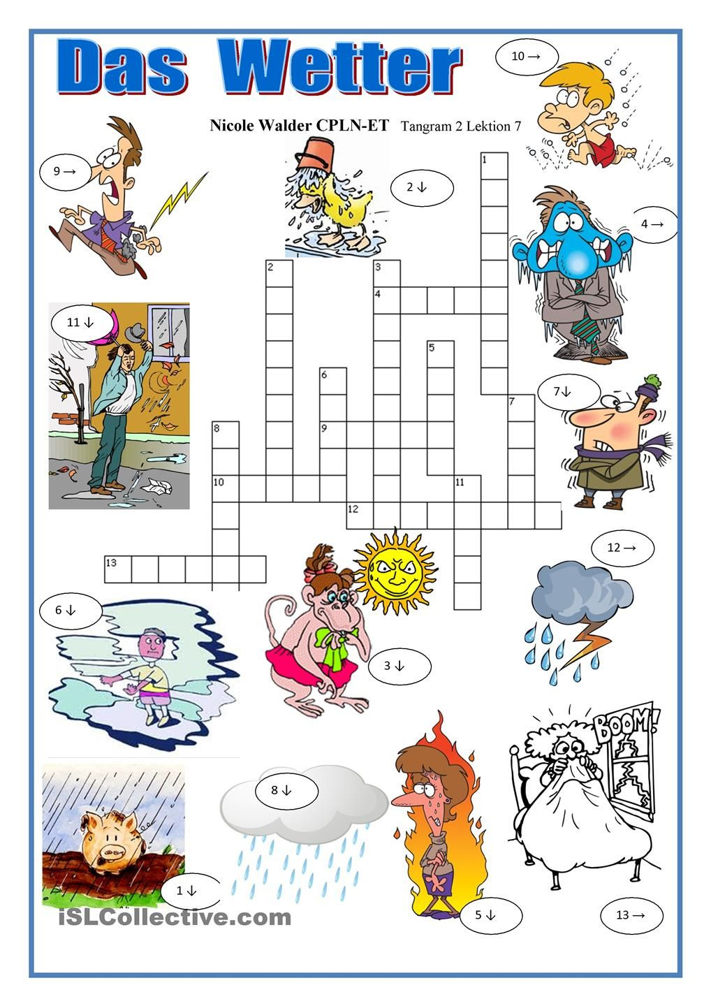Das Wetter Kreuzworträtsel (Mit Bildern) | Kreuzworträtsel verwandt mit Winterrätsel Kinder