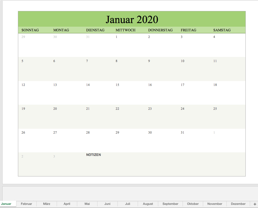 Dauer-Kalender Mit Excel Als Monatsansicht in Immerwährender Kalender Vorlage