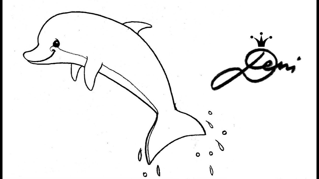 Delfin Zeichnen Lernen Für Kinder 🐬 How To Draw A Dolphin For Kids 🐬 Как  Се Рисува Делфин За Деца innen Delfin Schablone