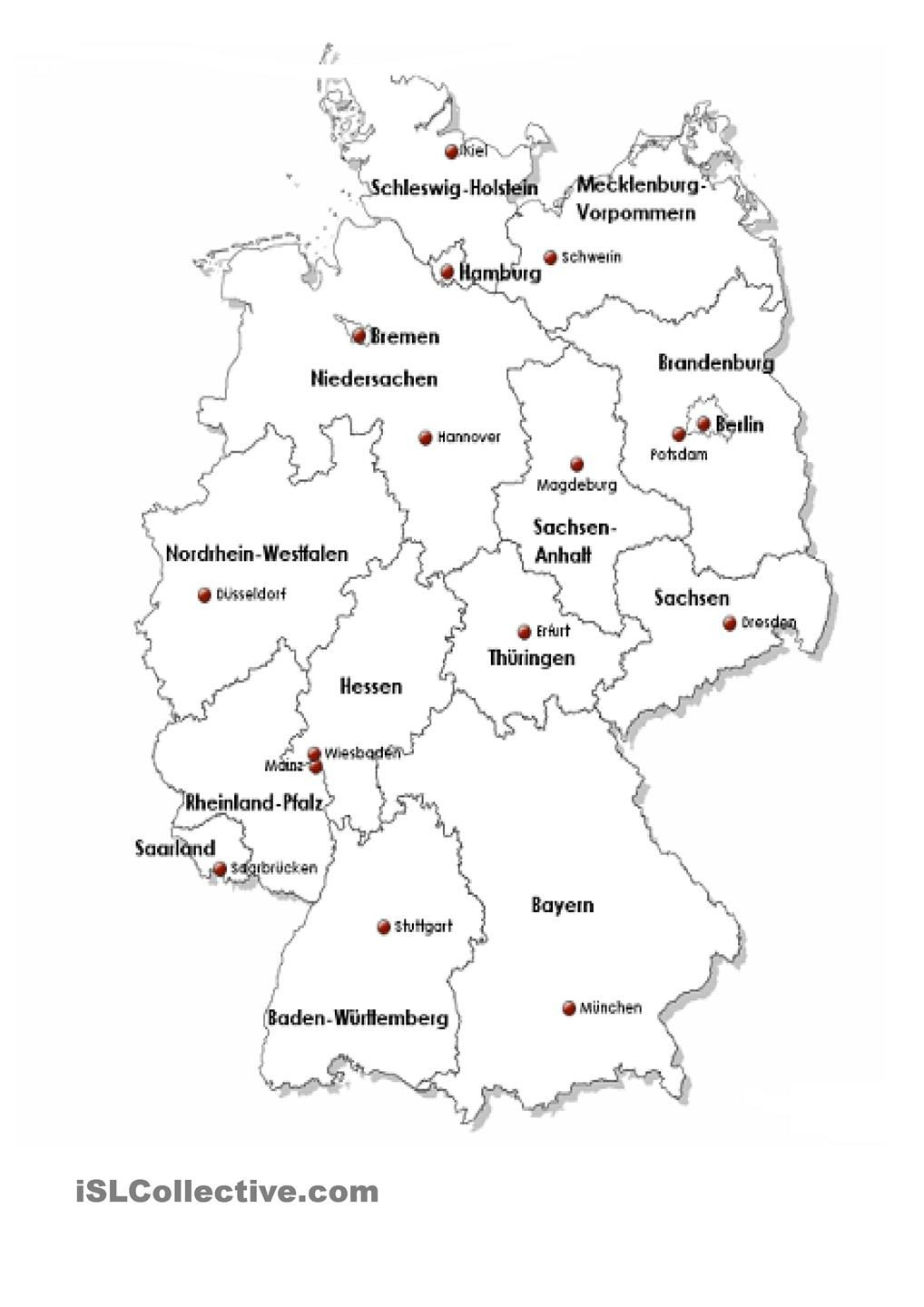 Deutschland | Deutschland Karte Bundesländer, Bundesländer bei Deutschland Und Seine Bundesländer Mit Hauptstadt