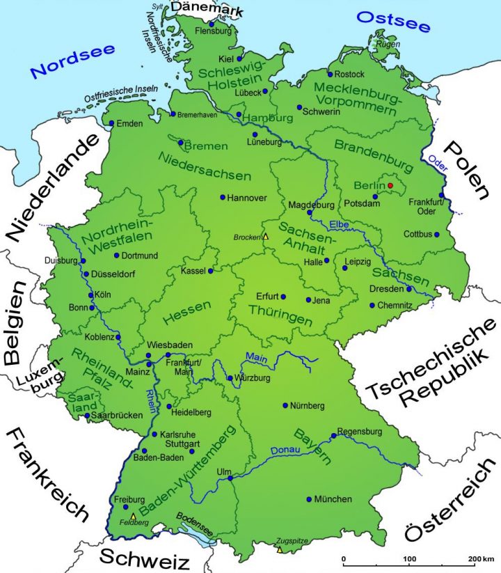 Deutschland: Geografie, Landkarte | Länder | Deutschland in Welche