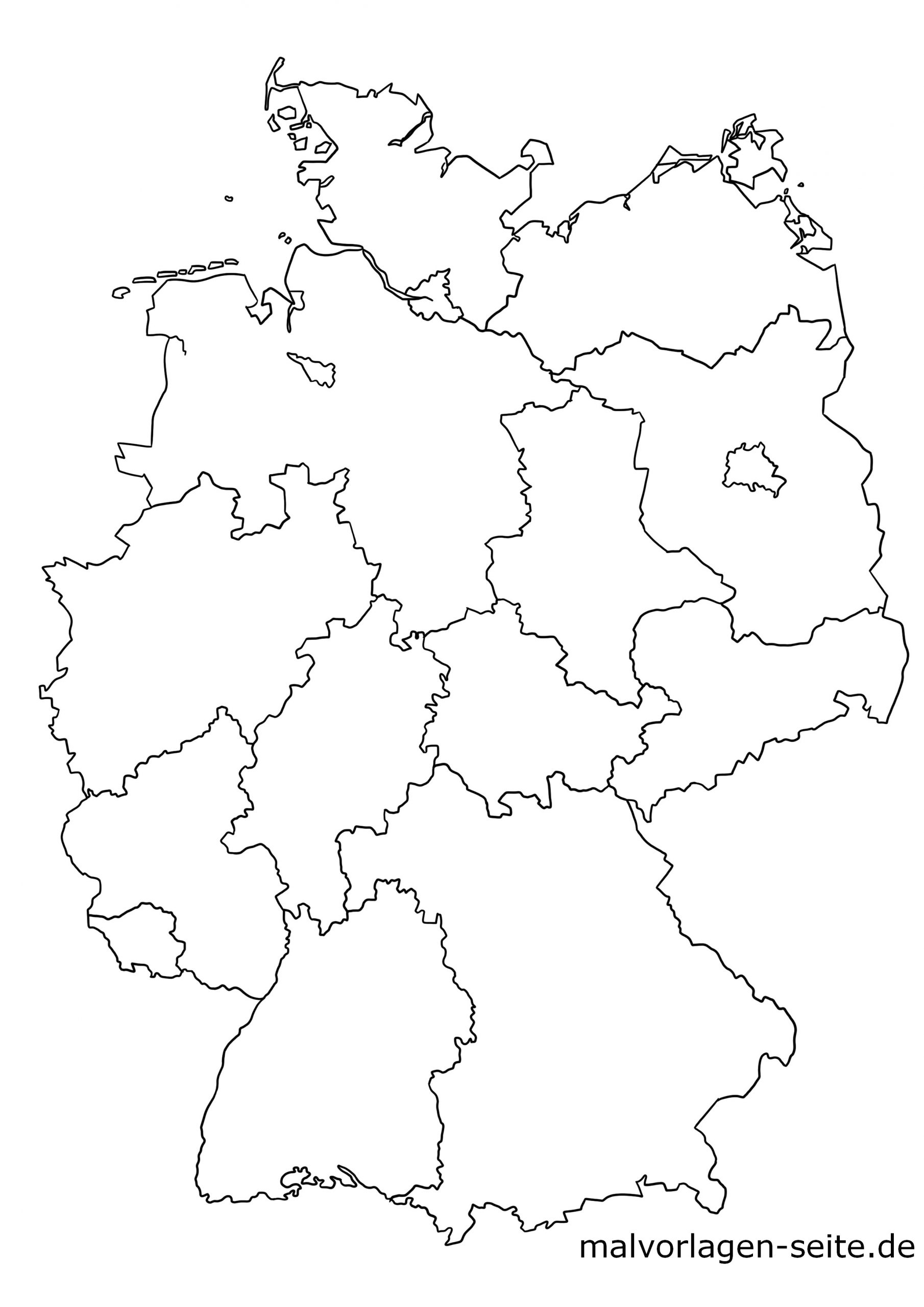Deutschland Landkarte Der Bundesländer - Politsche Karte bestimmt für Deutschlandkarte Bundesländer Blanko