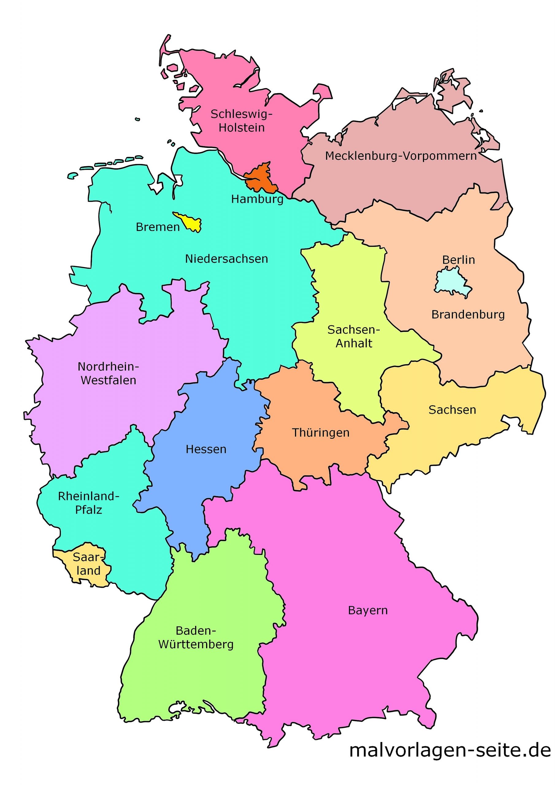Deutschland Landkarte Der Bundesländer - Politsche Karte in Deutschland Und Die Bundesländer Hauptstädte