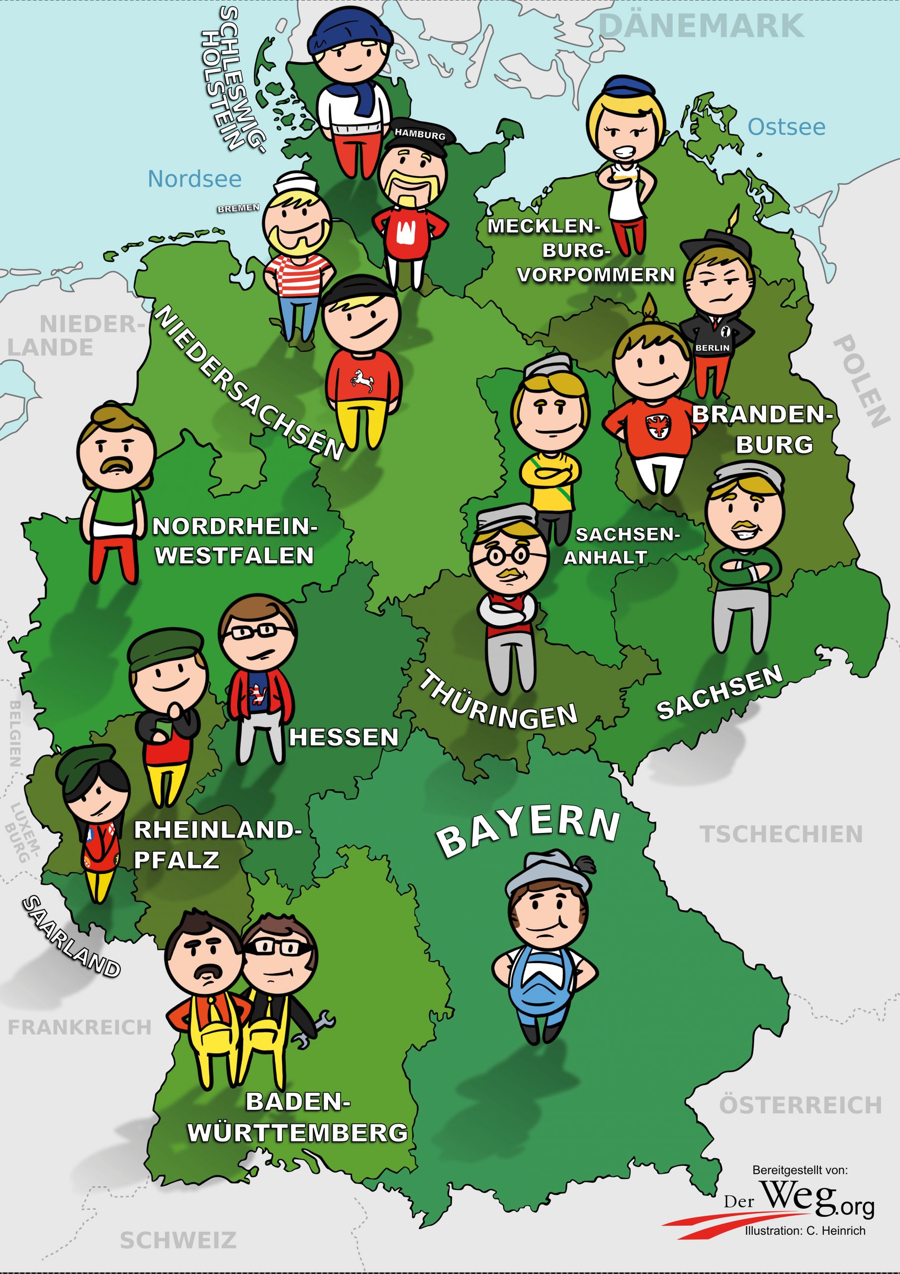 Deutschlandkarte | Der Weg ganzes Bundesländer Deutschland Karte Städte
