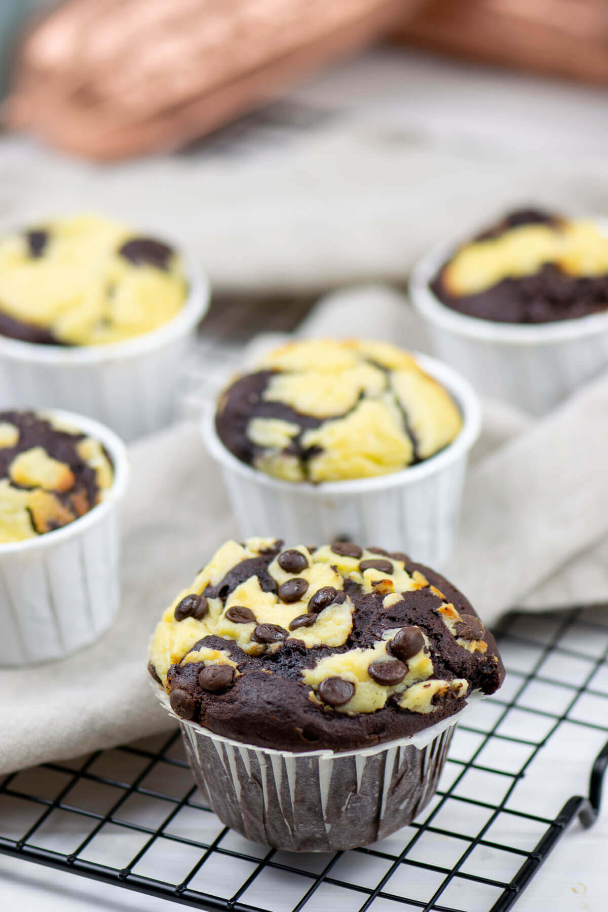 Die Double Chocolate Cheesecake Muffins Schmecken Wie Bei innen Muffins Rezepte Einfach Schnell Lecker