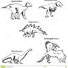 Dinosaurier Mit Namen Bleistiftskizze Eigenhändig Vektor in Dinosaurier Namen Und Bilder