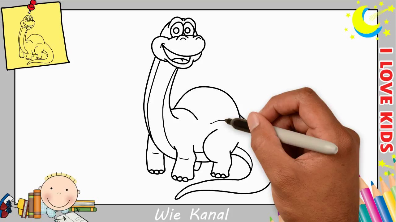 Dinosaurier Zeichnen Lernen Einfach Schritt Für Schritt Für Anfänger &amp;  Kinder 3 bei Dino Zeichnen