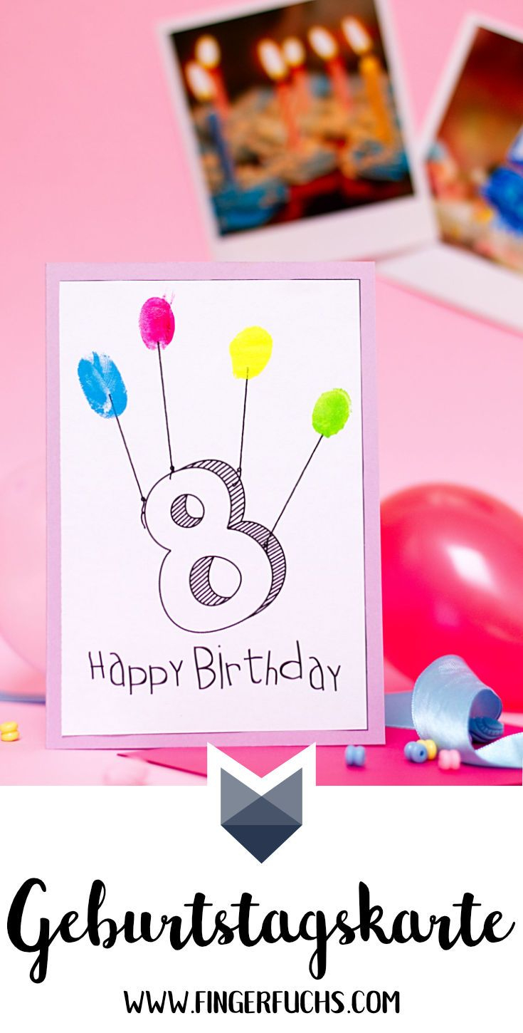 Diy Fingerabdruck Geburtstagskarten - Geburtstagskarte über Geburtstagskarte Basteln Kind