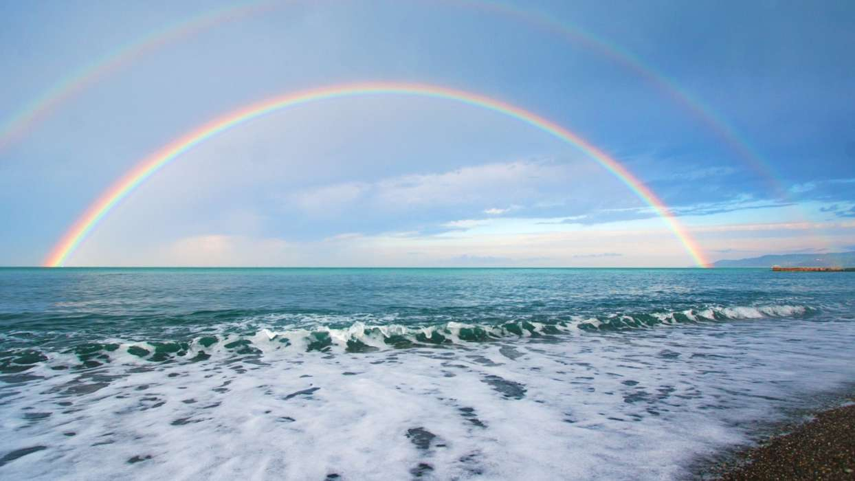 Download Bilder Für Das Handy: Landschaft, Sea, Regenbogen verwandt mit Regenbogen Bilder Kostenlos