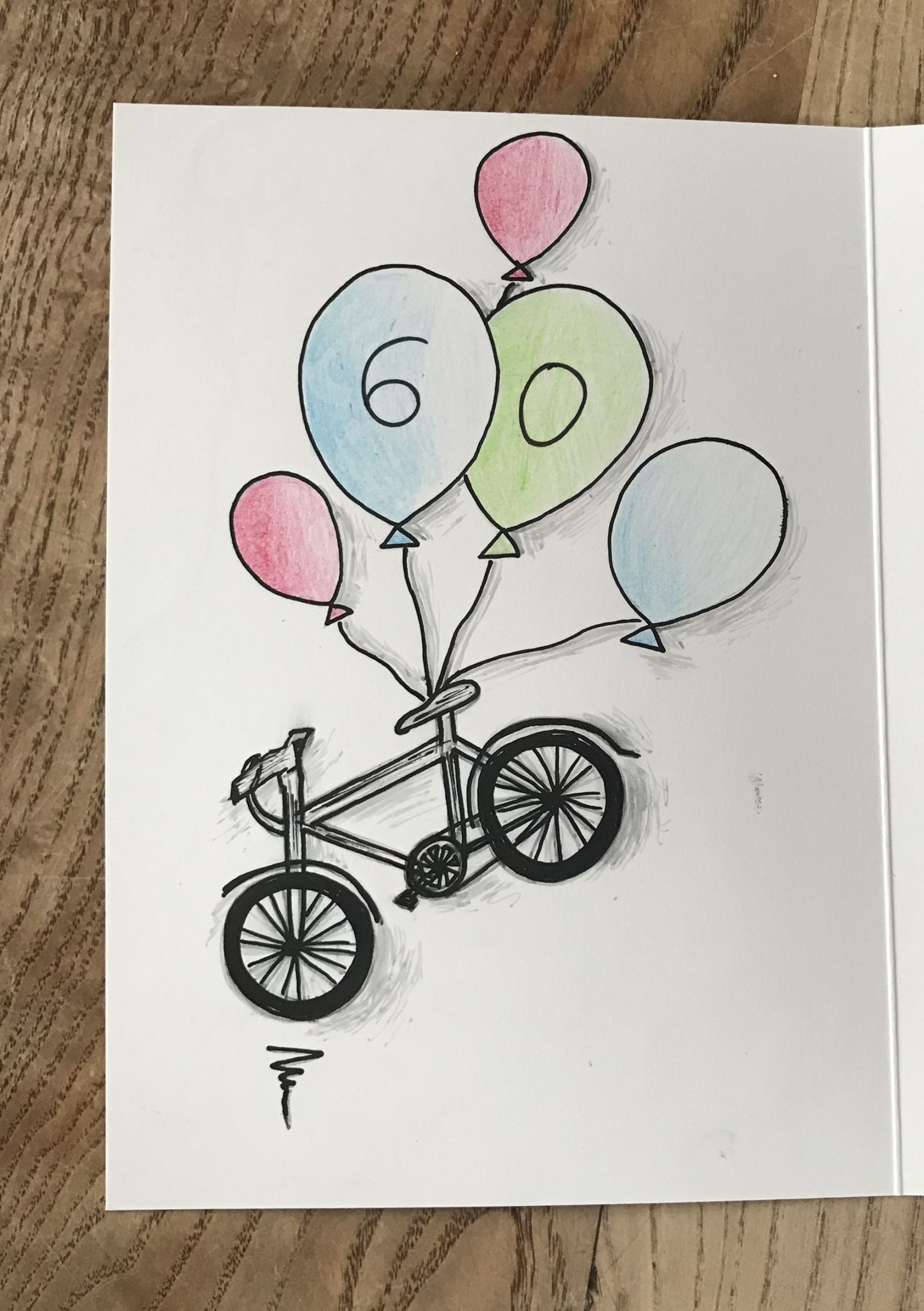 Draw #drawing #birthdaycards #geburtstagskarte #fahrrad bestimmt für Bastelvorlage Fahrrad