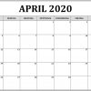 Druckbare April 2020 Kalender Vorlage Zum Ausdrucken [Pdf verwandt mit Kalenderblatt Monat