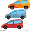 Ein Satz Von Drei Autos Gemalt In Den Verschiedenen Farben für Auto Gemalt