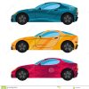 Ein Satz Von Drei Autos Gemalt In Den Verschiedenen Farben in Auto Gemalt