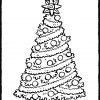 Ein Weihnachtsbaum Mit Einem Großen Stern - Kiddimalseite bestimmt für Malvorlagen Tannenbaum