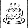 Eine Torte Mit 3 Kerzen - Kiddimalseite in Kuchen Ausmalbild