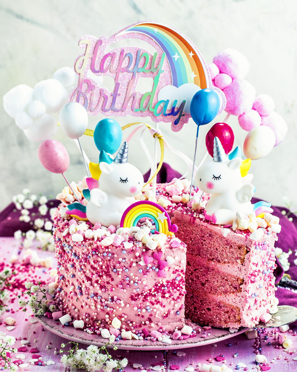 Einhorn-Torte - Einfaches Rezept Für Mädchen Geburtstagstorte bei Geburtstagstorte 5 Geburtstag