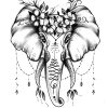 Elefant Tattoo Tattoovorlage Design Grafik Schwarz/grau bestimmt für Zeichnungen Vorlagen Elefanten