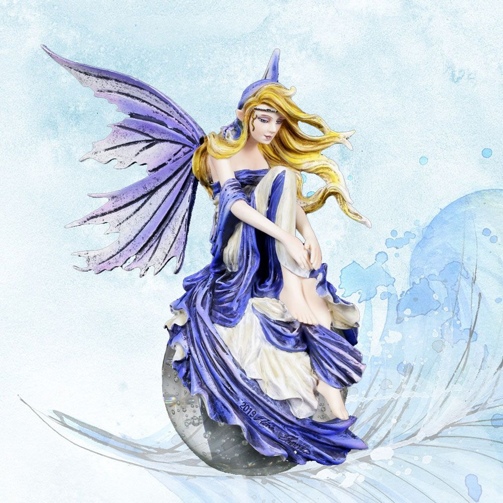 Elfen Figur Auf Glaskugel - Blue Dream | Figur, Skizzierung bei Elfen Zeichnungen