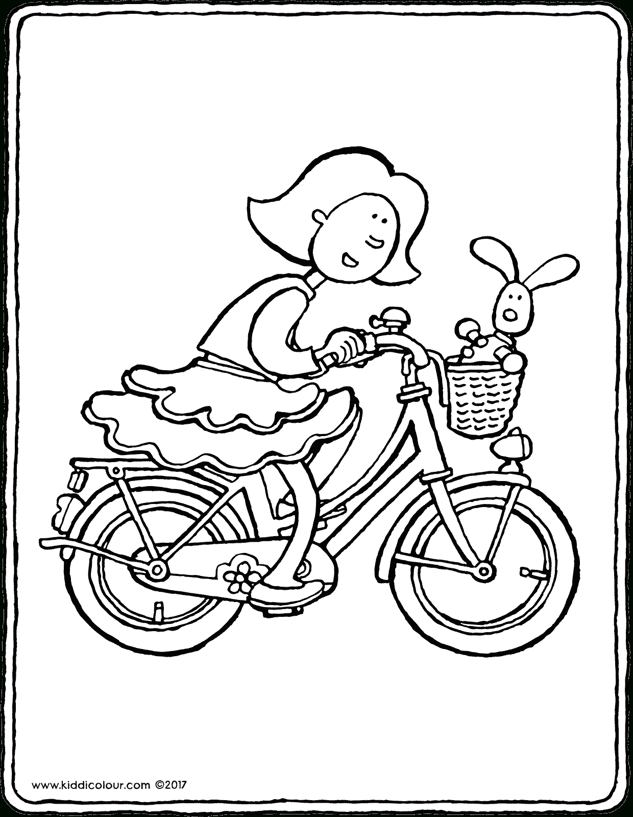 Emma Auf Dem Fahrrad - Kiddimalseite verwandt mit Bastelvorlage Fahrrad