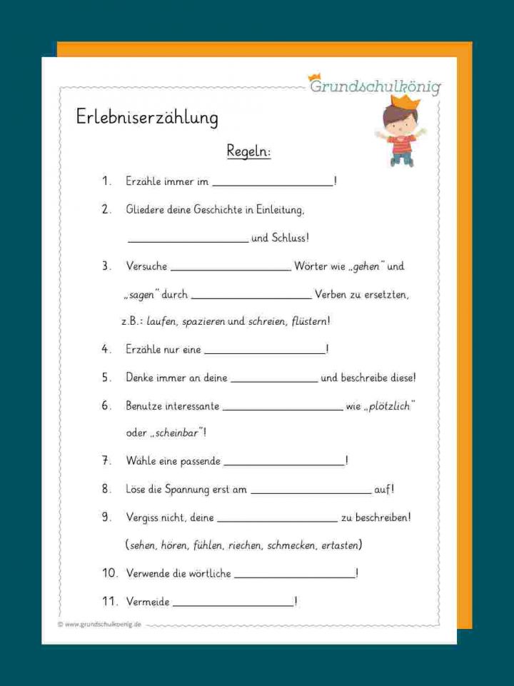 Erlebniserzählung in Aufsatz Schreiben 3 Klasse