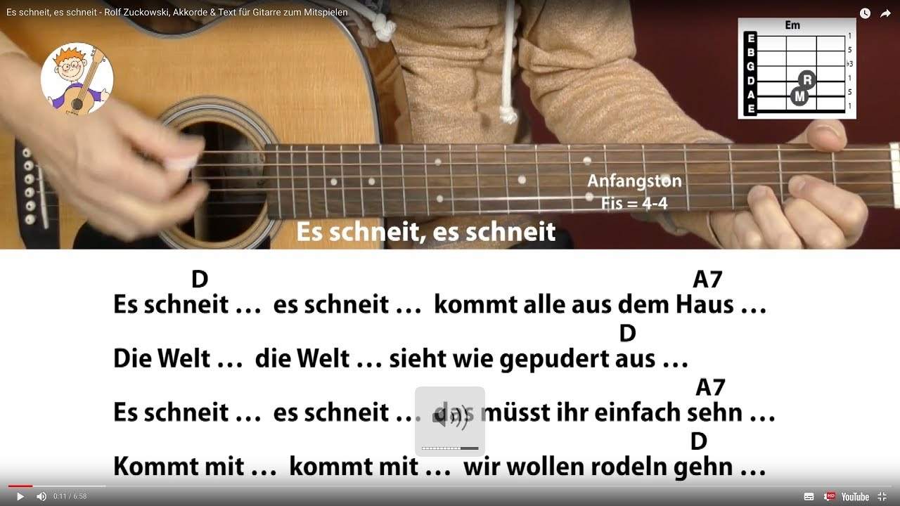 Es Schneit, Es Schneit - Rolf Zuckowski, Akkorde &amp; Text Für Gitarre Zum  Mitspielen ganzes Kinderlieder Texte Rolf Zuckowski