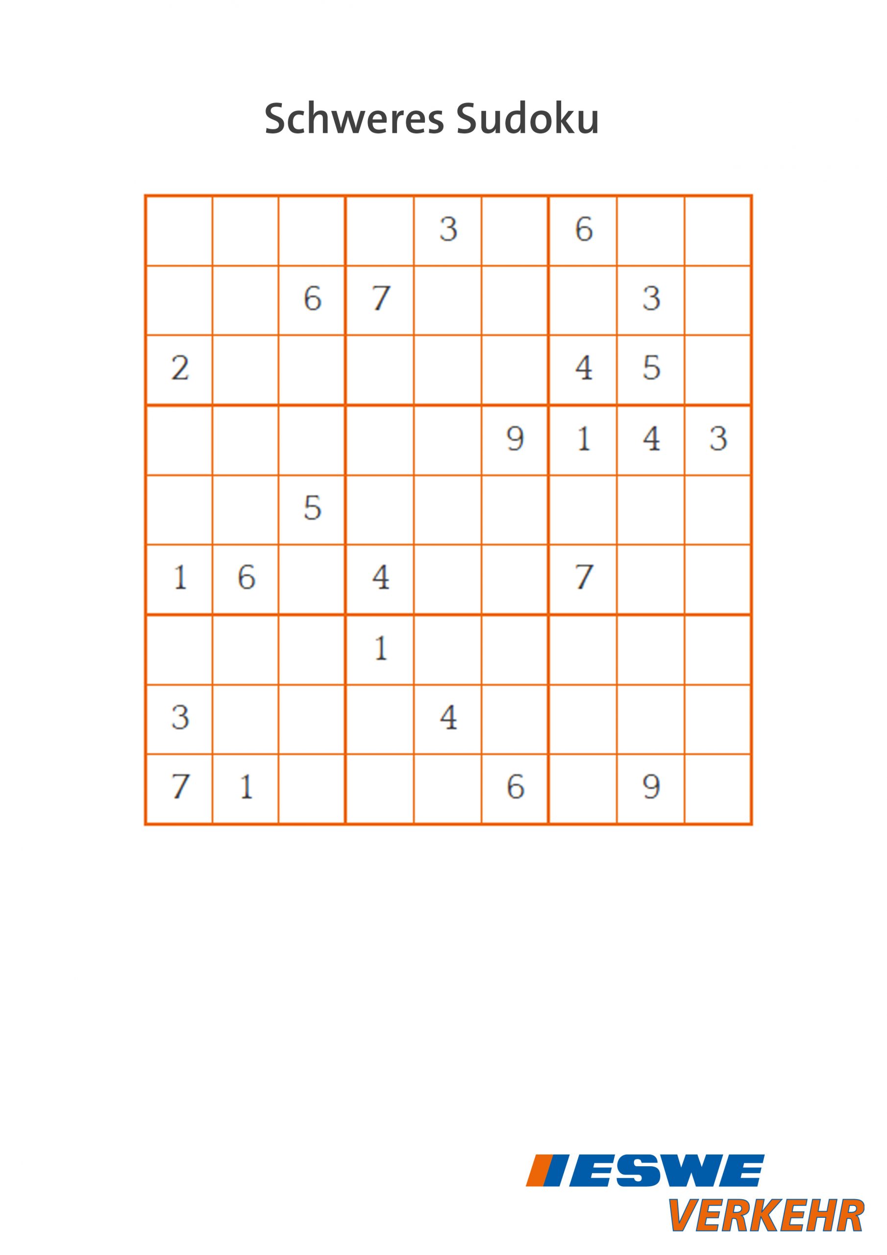 Eswe Verkehr ° Spieleecke ganzes Sudoku Einfach Zum Ausdrucken