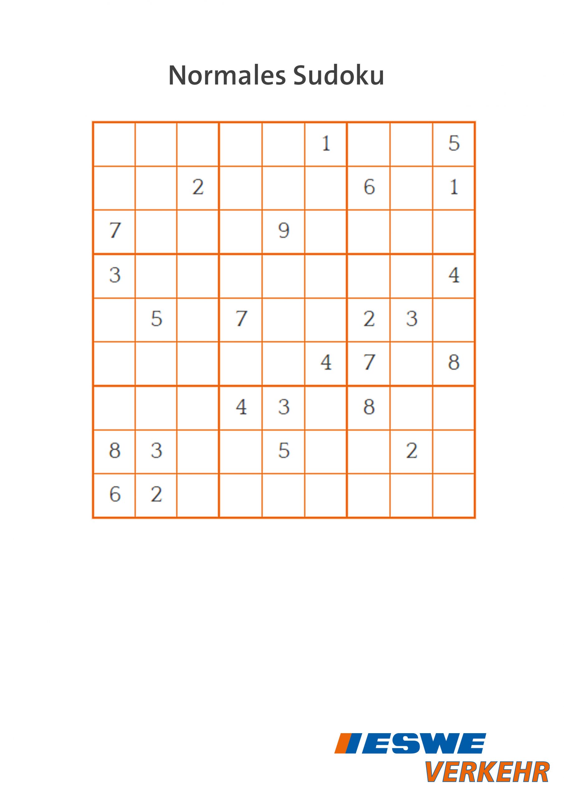 Eswe Verkehr ° Spieleecke über Sudoku Zum Ausdrucken Mittel