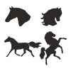 Eulenspiegel Selbstklebe-Schablonen-Set Pferde mit Pferde Schablonen