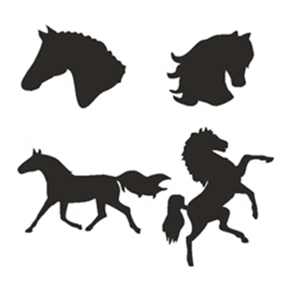 Eulenspiegel Selbstklebe-Schablonen-Set Pferde mit Pferde Schablonen