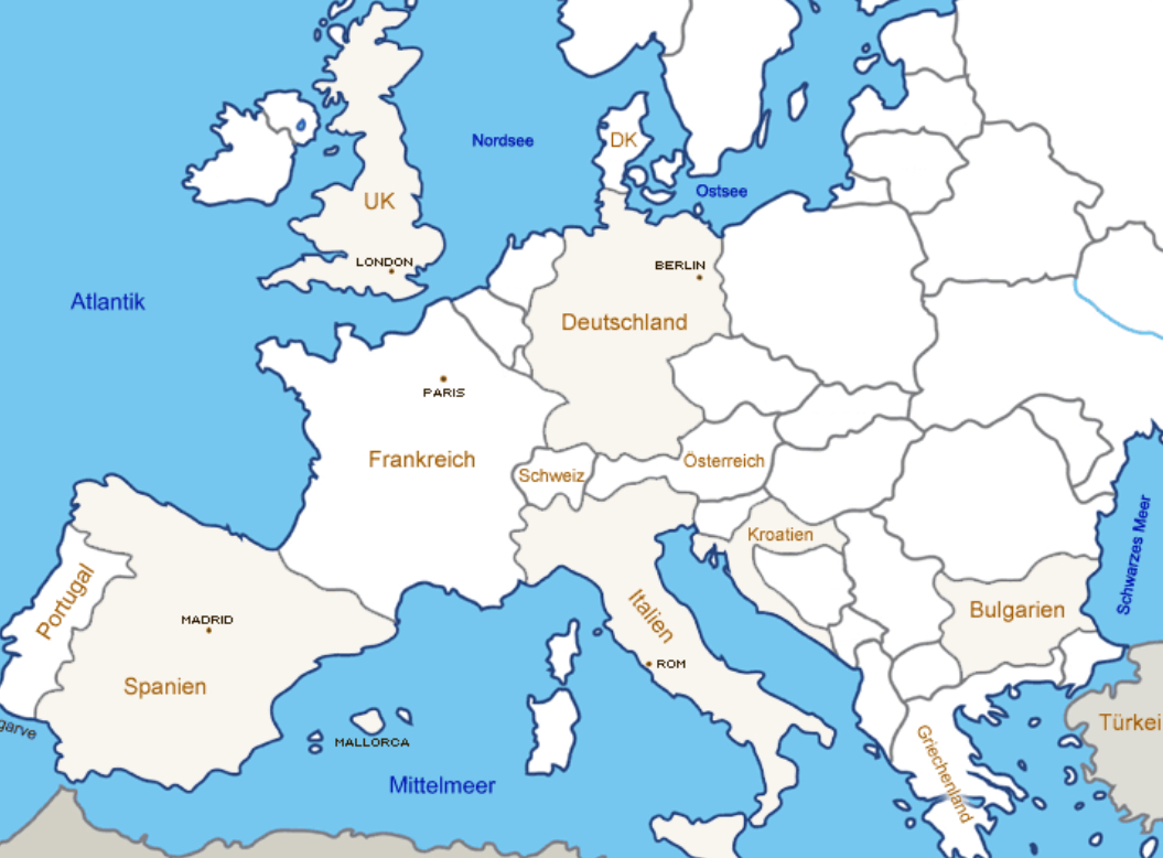 Europakarte Leer - Stumme Karten - Europakarte bestimmt für Europakarte Zum Ausmalen