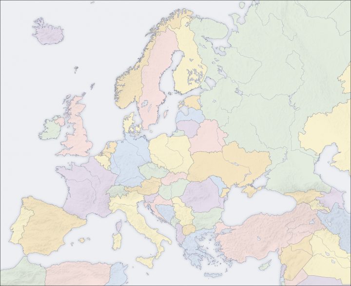 Europakarte (Politische Karte/ohne Namen) : Weltkarte verwandt mit Karte Europa Ohne 