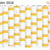 Excel-Kalender 2016 - Kostenlos bei Jahreskalender 2016 Zum Ausdrucken