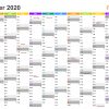 Excel-Kalender 2020 - Kostenlos für Vorlage Jahreskalender