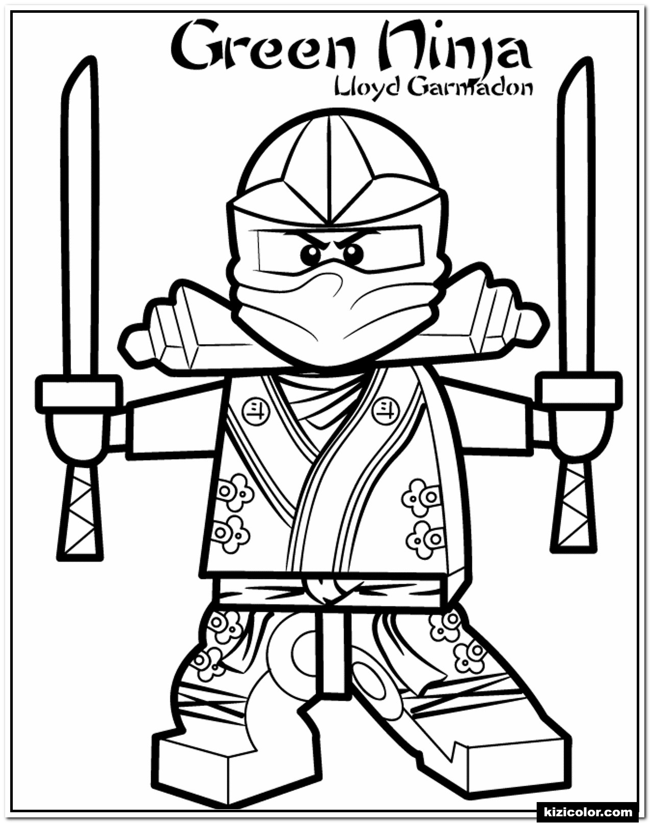 🎨 Gruner Ninja Ninjago - Ausmalbilder Kostenlos Zum Ausdrucken bei Ninjago Malen