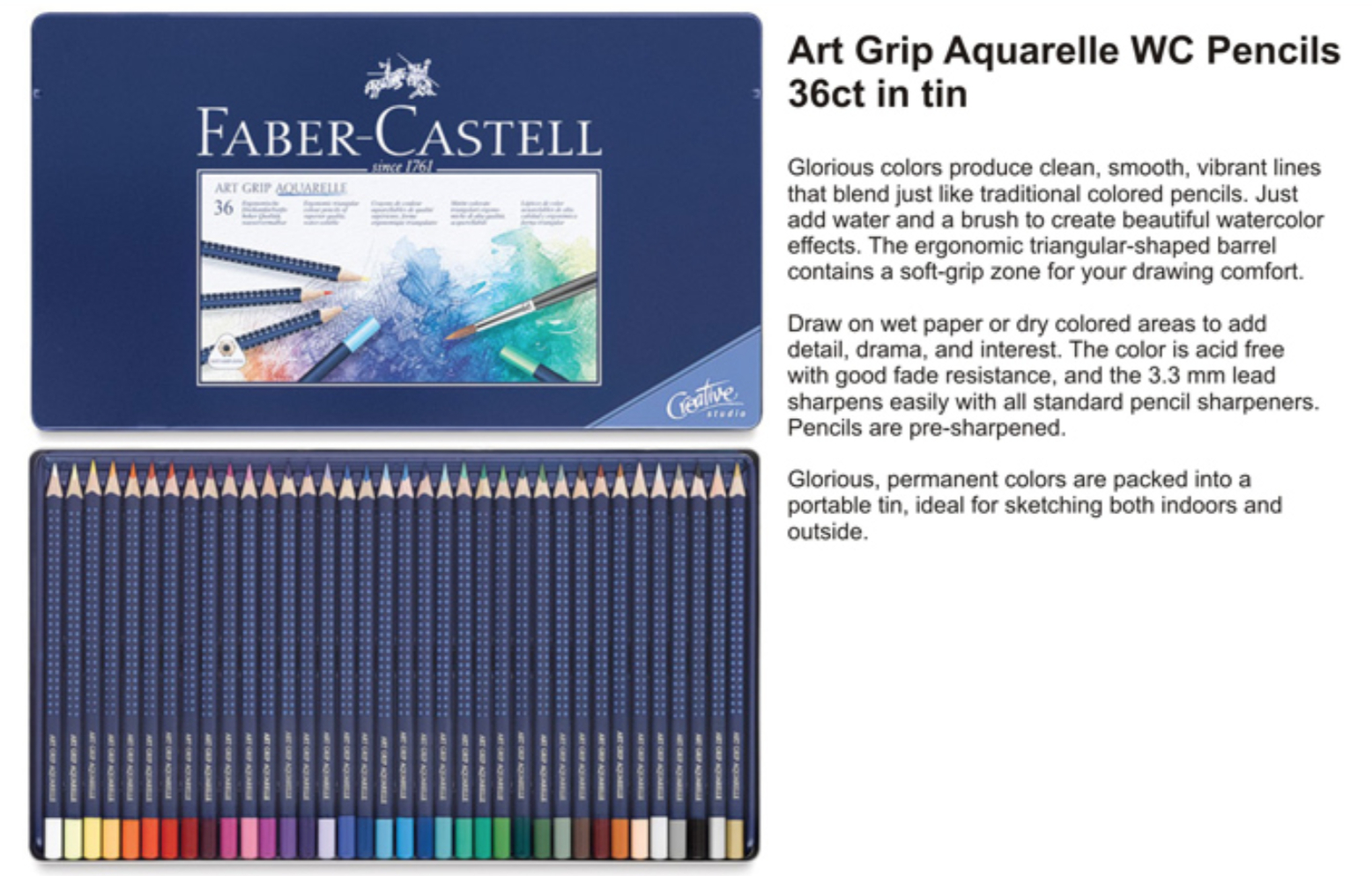 Faber Castell X 36 Kunst Grip Aquarell Bleistifte Stift Farbe verwandt mit Faber Castell Art Grip Aquarelle 36