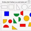 Farben Zuordnen Und Anmalen Level 2 (Mit Bildern mit Formen Im Kindergarten Arbeitsblätter