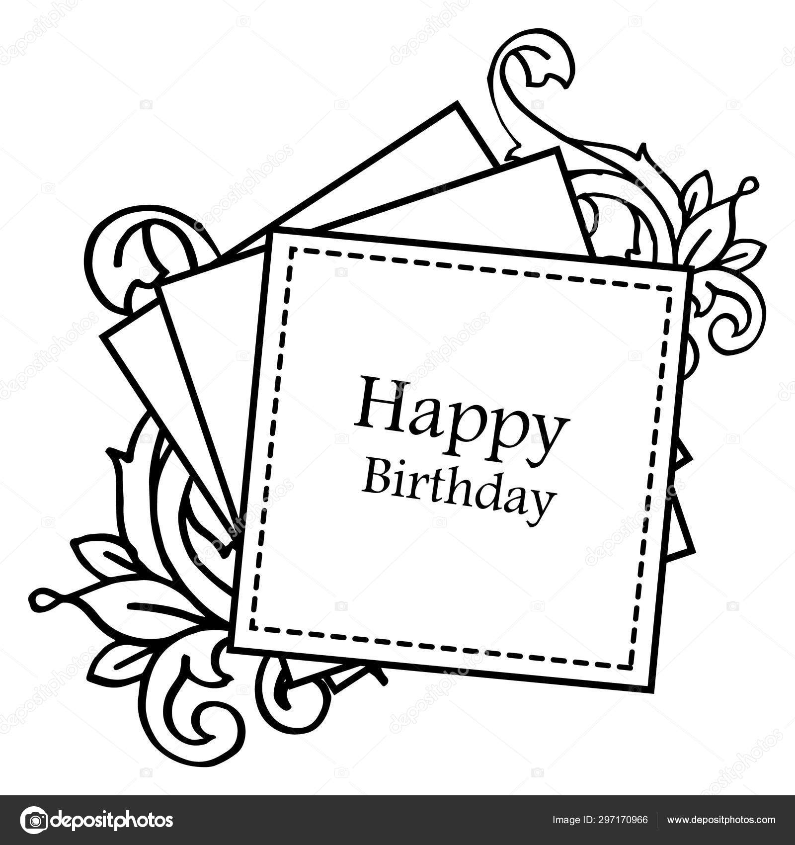 Festeinladungskarte, Happy Birthday Schriftzug, Mit innen Happy Birthday Schablone
