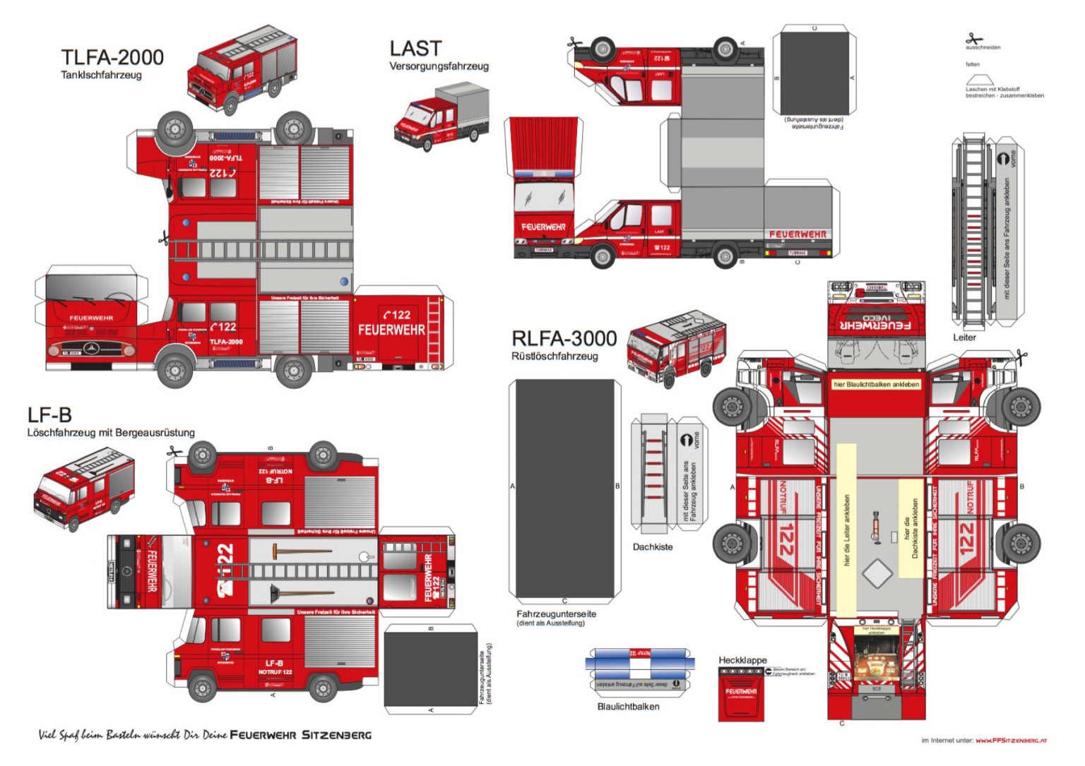 Feuerwehr-Bastelbögen – Www.fotomeister.at über Bastelbögen Zum