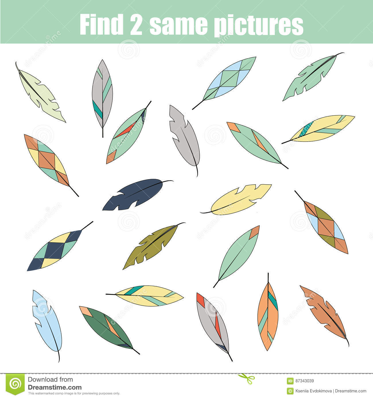 Finden Sie Das Gleiche Bildkinderlernspiel Vektor Abbildung für Gleiche Bilder Finden
